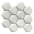 4X4 Square 3D Effect White Decorative Cement Color Mosaic Tiles for Floor
